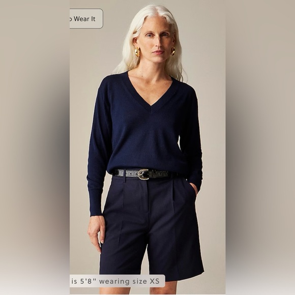 J. Crew Sweaters - J. Crew NWT V-neck sweater in merino wool in navy